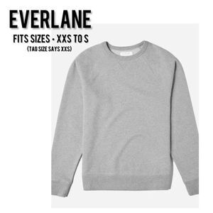 EVERLANE • Heathered Grey French Terry Crew Neck Sweater • Fits Sizes XXS to S